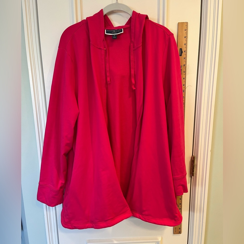 Karen Scott knit zip up hoodie, sz 2X